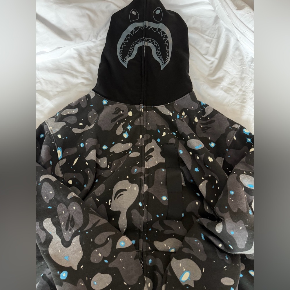Bape Black and Blue Zip-Up Hoodie
